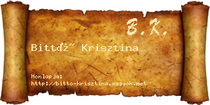 Bittó Krisztina névjegykártya